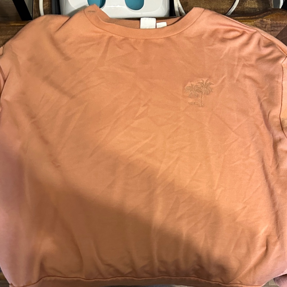 Roxy Apricot Sweatshirt with Embroidered Palm